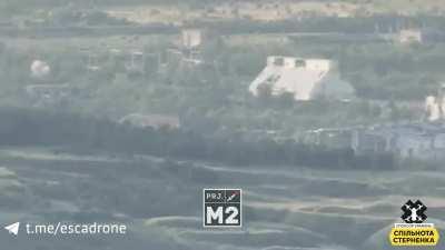 On the outskirts of Bakhmut, The russians have placed nets across roads. According to the plan, the nets are supposed to catch the drones