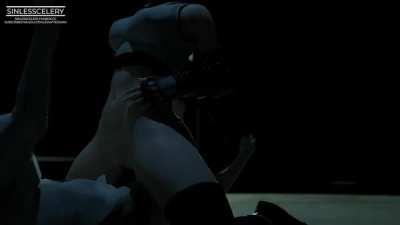 Tifa going for a ride on her dog (sinlesscelery)