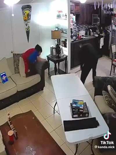 Family is confronted with a rat on a sticky trap