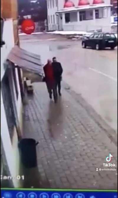 Walking through the street