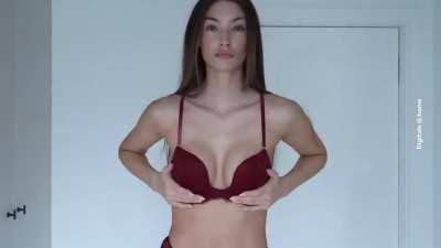 Lorena Rae looking amazing in scarlet lingerie 