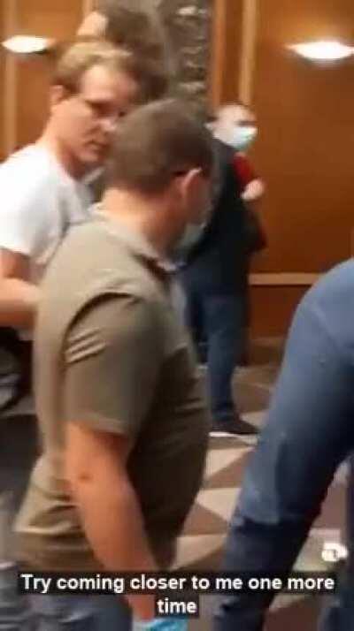 A Russian billionaire who promised to build an apartment building, took down payments and never built anything. Taunts and fights people confronting him about the money