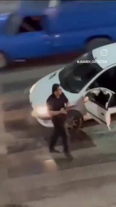 hitting the wrong car with a stick.