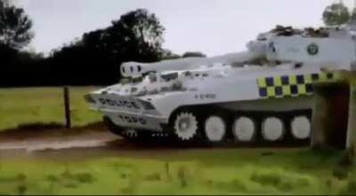 Police tank on my tail