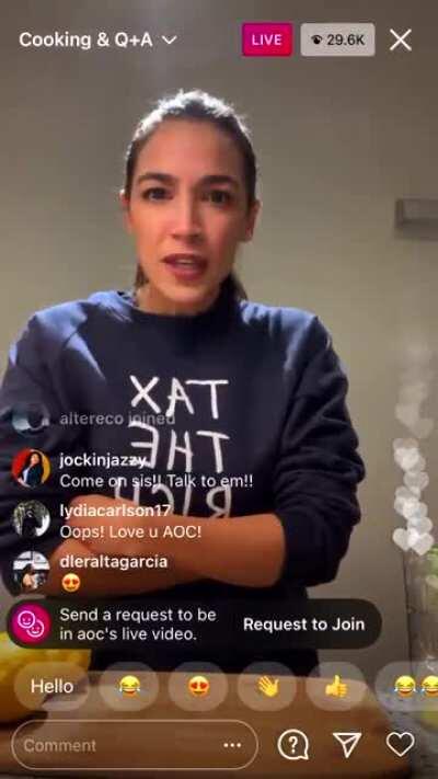 AOC on ig live “shoutout to my fellow radicals who think we should live in a humane advanced society.”