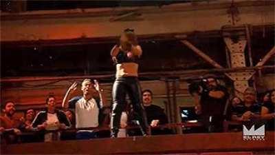 That time that Io Shirai hit a balcony dive on Pentagón