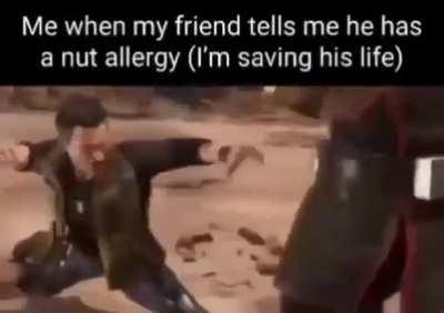 I don't think this is how you cure a nut allergy...