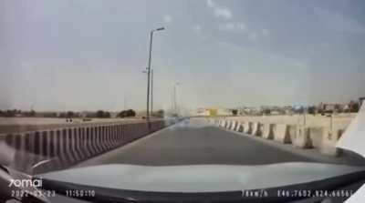 Driver tailgates and flashes lights to get other driver to yield. Passes successfully.....temporarily. Then velocity and a bend in the road have a disagreement.