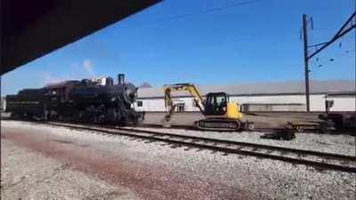 Steam Locomotive vs Excavator.