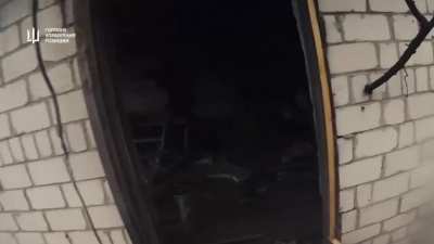 Helmet cam footage of close calls and close combat versus a Russian holed up in a basement. Stugna Group, Timur Special Unit GUR[18.02.2025] Unknown location