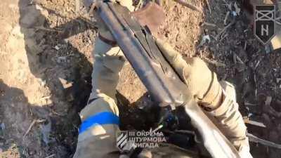 Orc soldier pretended to surrender and then threw grenade at Ukrainian soldiers. Ukrainians were fine, orc bastard not so much