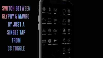 [Update] Glyphy × Mavro v1.2 has been pushed to Packix! This update brings 23 new icons, 10 new CC toggles, slider knobs, music controls for Prysm/stock CC, NC, Quart and the Music app as well as a few small fixes! Oh, and it’s FREE!
