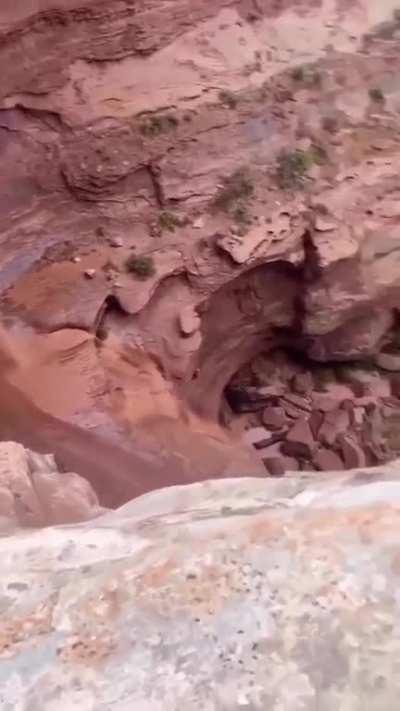 Rope swing in Moab Utah
