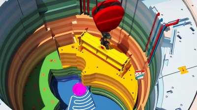 Animation of the assembly of the European Spallation Source target monolith.