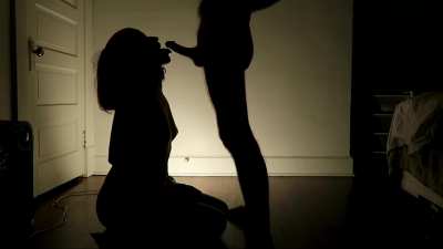 Teasing him in silhouette