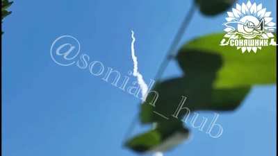 Ukrainian Patriot’s MIM-104 launcher firing missile at Russian jet from the position dangerously close to the frontline, unknown location 2024