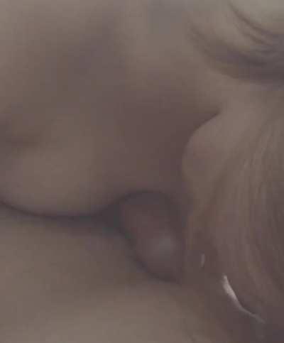 I like to suck cock while it's between my tits