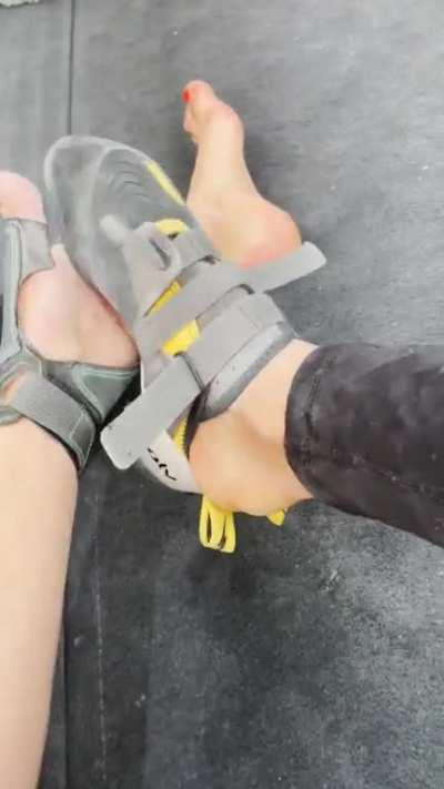 Help me fund my next climbing trip? 🥺 My cute little smooshed climber toes need some love!