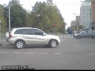 Blonde was behind the wheel...