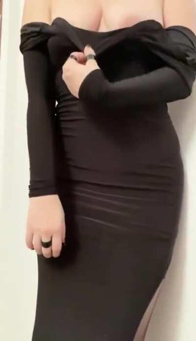 Peeling off my dress