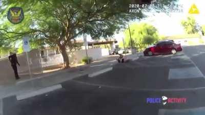 Woman gets shot after trying to fire gun at police