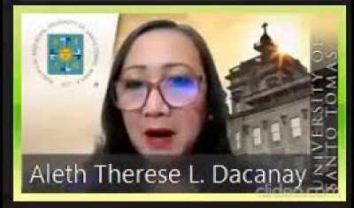 Screen grab of the Dean at the Faculty of Pharmacy at UST joking about suicide