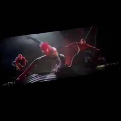 ALL 3 SPIDER-MEN SWING TOWARDS VILLAINS SCENE