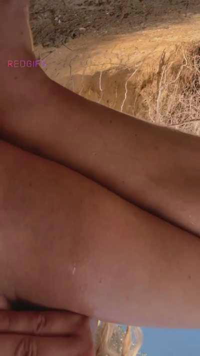 Let me pee on you outside and take plug off and fuck my ass