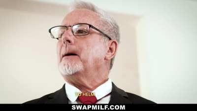 Stepsons Can't Resist Fucking Each Other's Stepmoms Once They Saw Them Naked