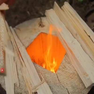 Swedish torch fire cooking