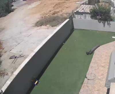 Hamas rocket dud bounces off the ground