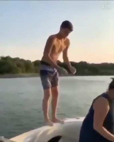 To do a backflip off a boat
