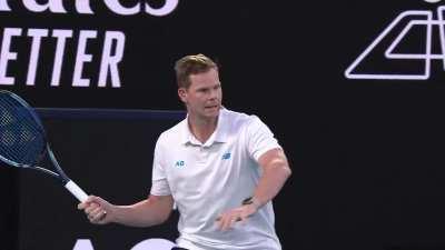 Steve Smith returns Djokovic’s serve easily