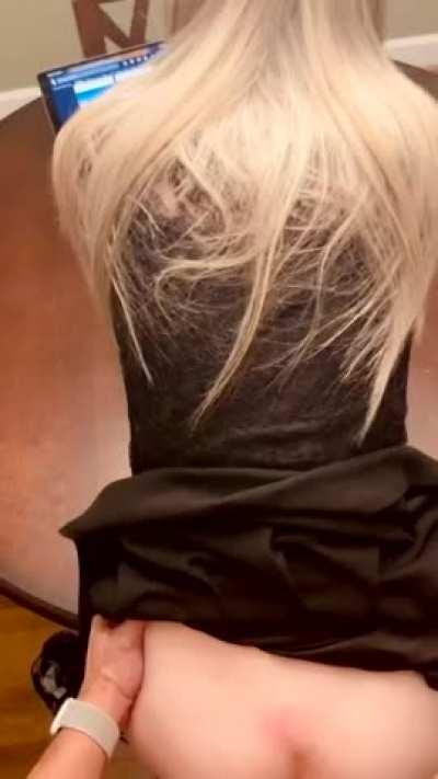 Helping take her mind off her work presentation