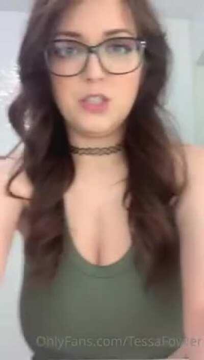 Proving that her tits are real