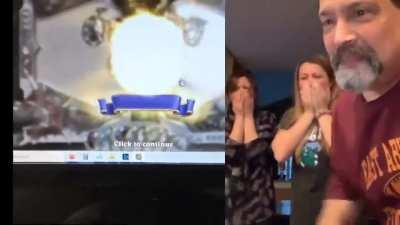 My family's reaction when I first caught legend today.