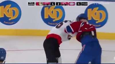 Arber Xhekaj fights Austin Watson