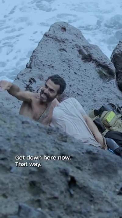 Climbing with no ropes.