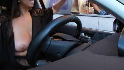 Love flashing my tits in the drive-thru
