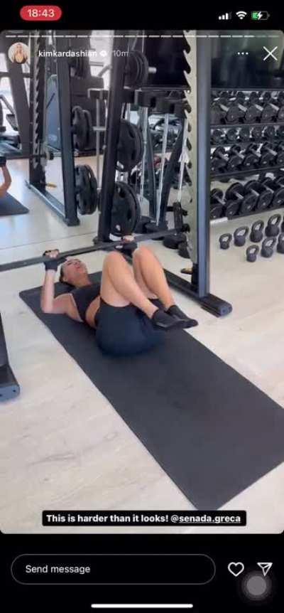 Kim Kardashian workout via Instagram Stories