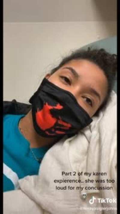 Covid Karen gets called the C word, and is suddenly able to breathe