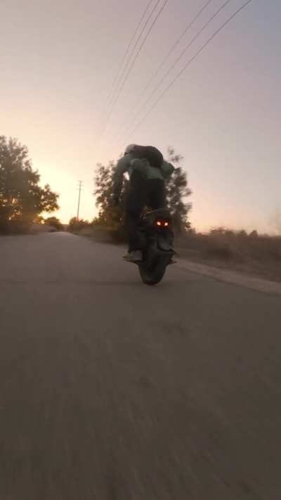 Riding a beautiful stretch of road before we end our day