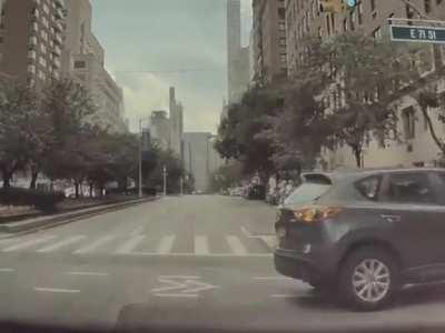 Apparently red lights are just suggestions in NYC...