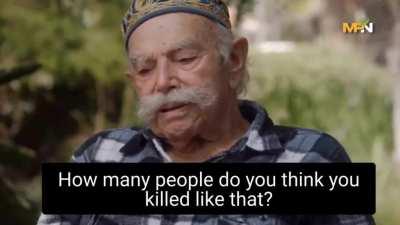 90-years-old Israeli laughs as he describes killing unarmed palestinians with their hands up during the Nakba of 1948.