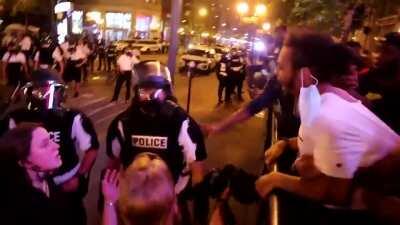 Minutes before a riot you see a prime example of police escalating an already tenses situation