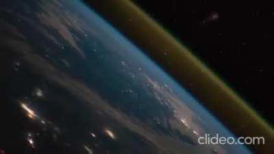 Rocket launch viewed from the ISS, as it leaves earth’s atmosphere...
