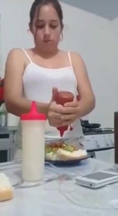 Clogged up ketchup bottle