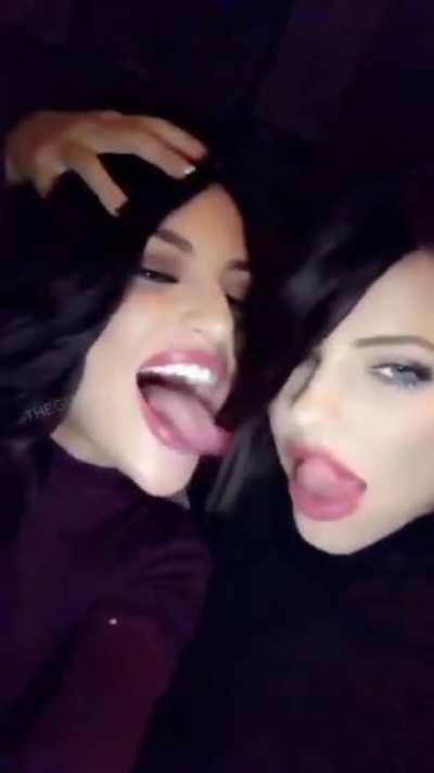 Crazy tongue action with beautiful babes