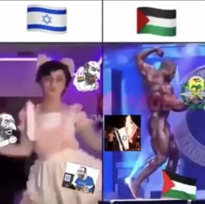 The strongest Israeli man against the weakest Palestinian man
