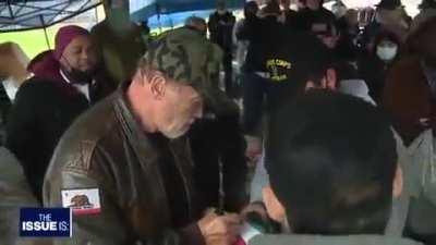 Arnold Schwarzenegger donated $250,000 to build 25 tiny homes intended for homeless vets in West LA. The homes were turned over a few days before Christmas.